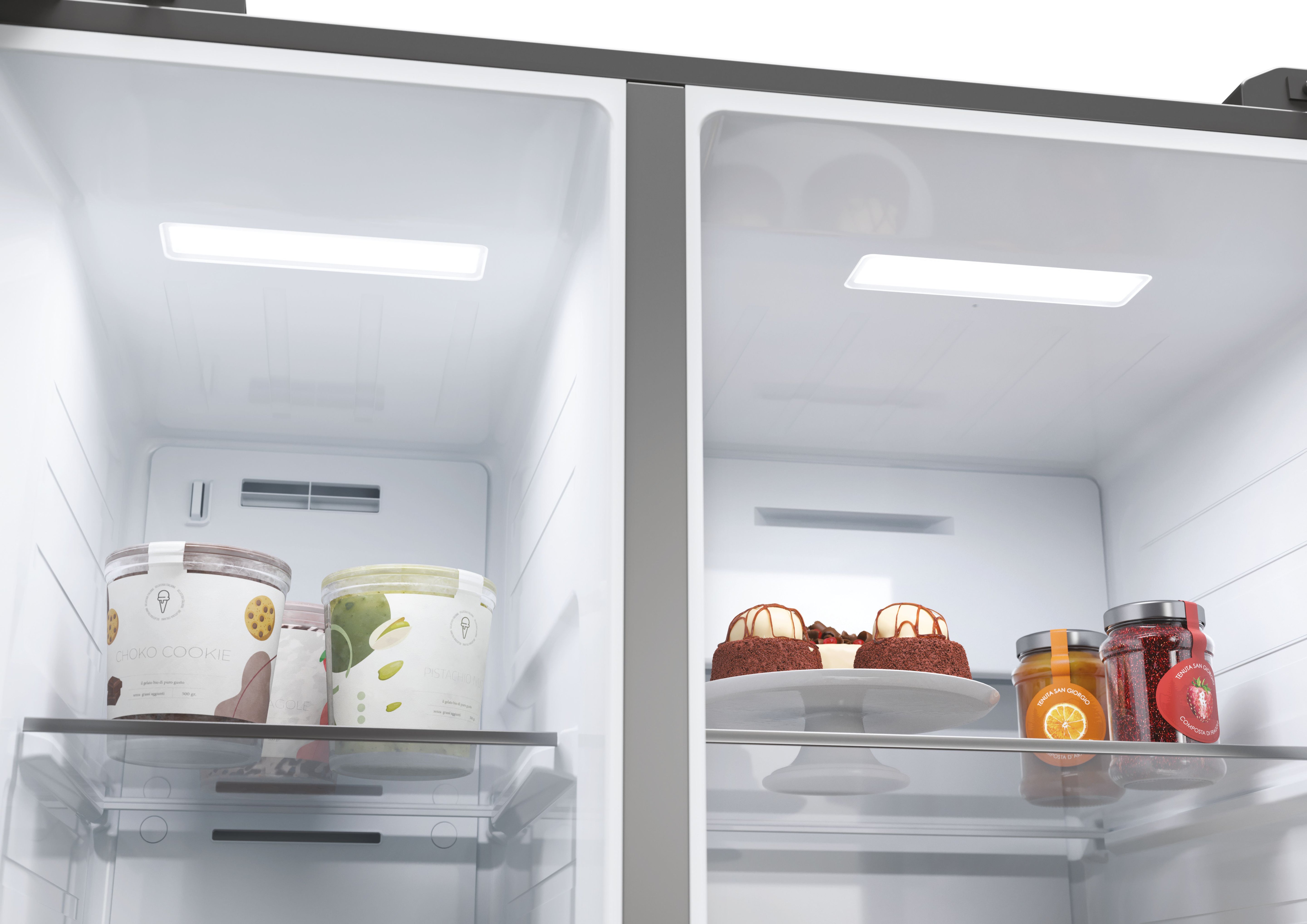 Haier Series 5 Platinum Inox American Fridge Freezer | HSW59F18DIMM