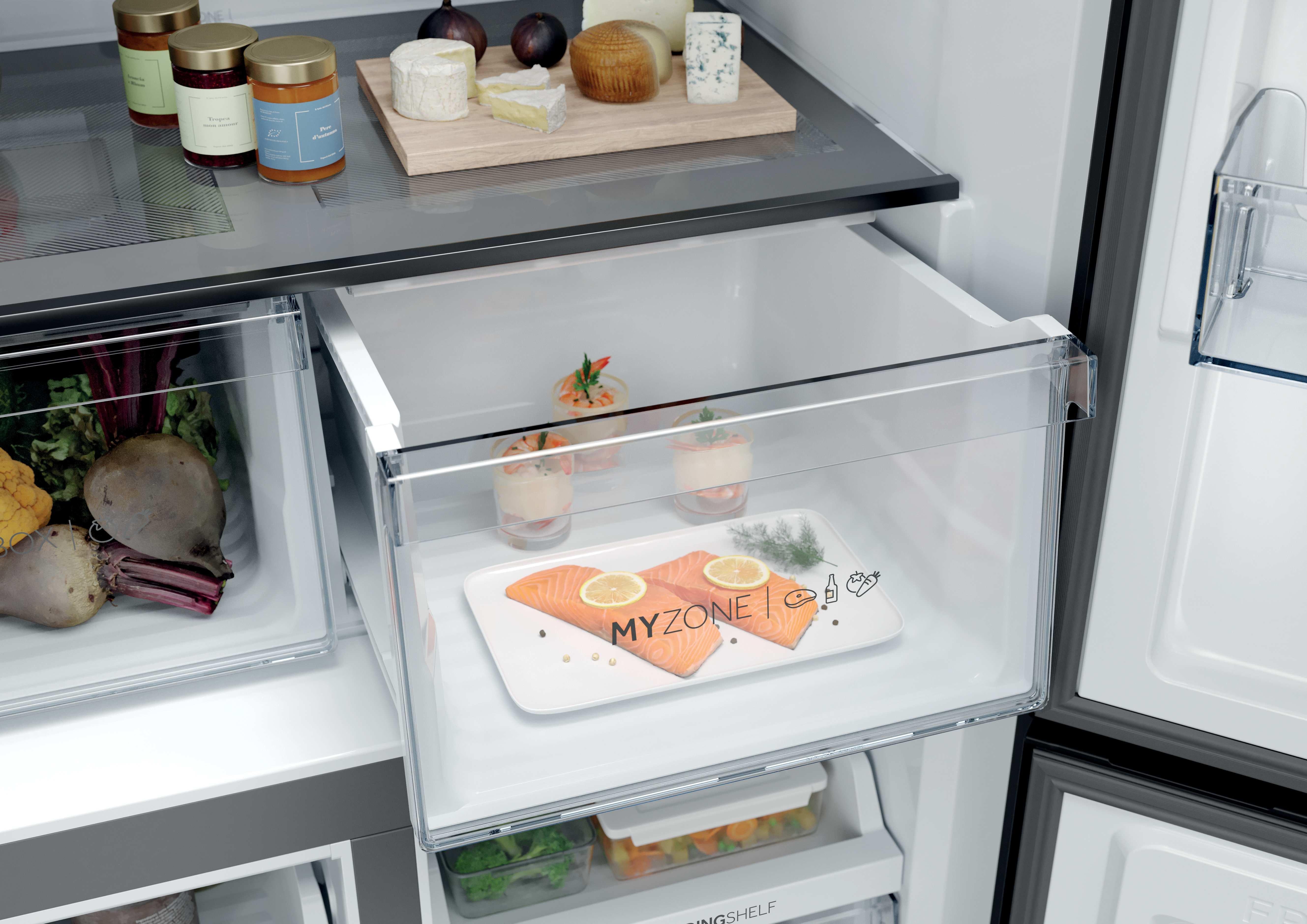 Haier Cube 90 Series 3 Slate Black American Fridge Freezer | HCR39F19ENPT