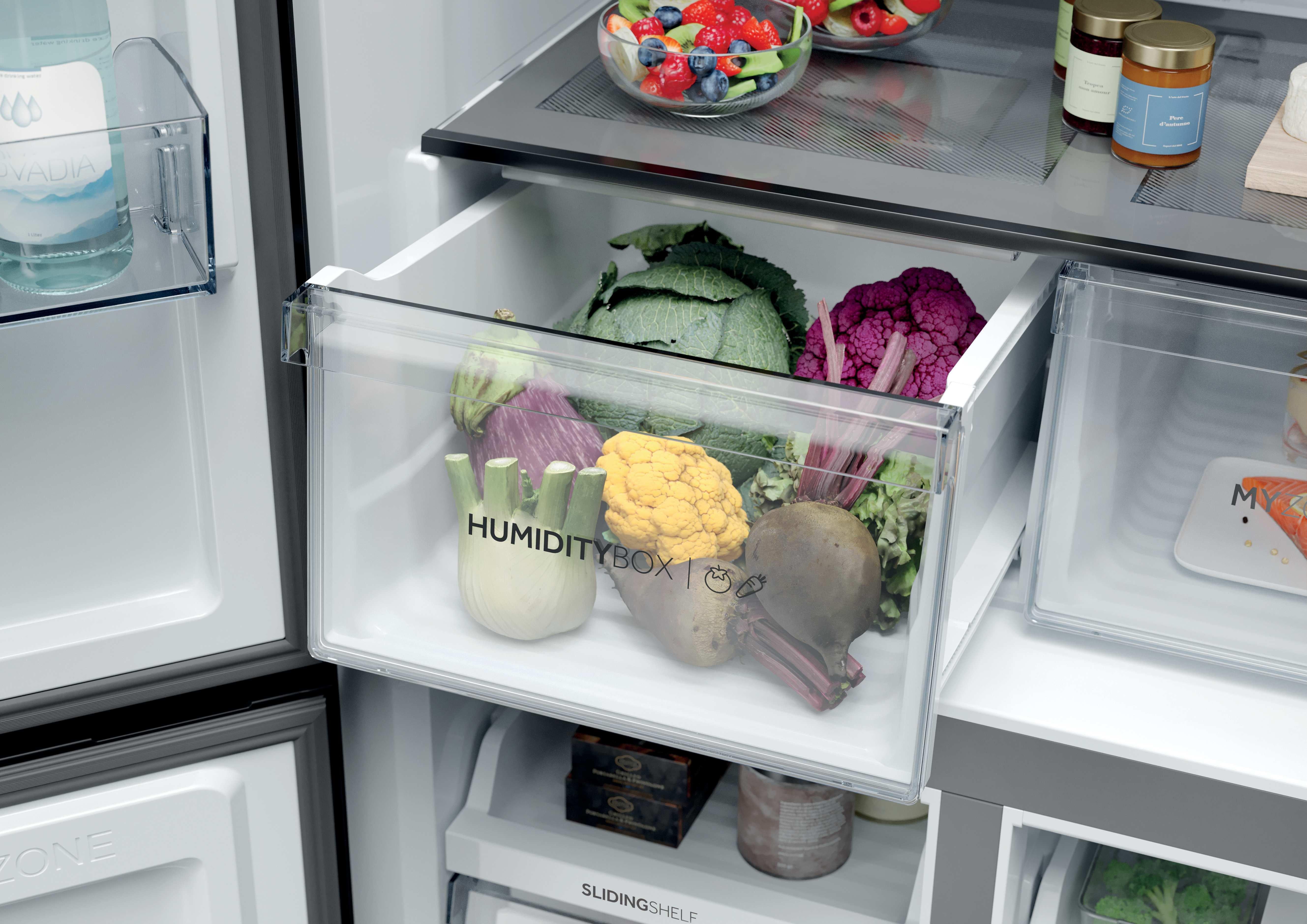 Haier Cube 90 Series 3 Slate Black American Fridge Freezer | HCR39F19ENPT