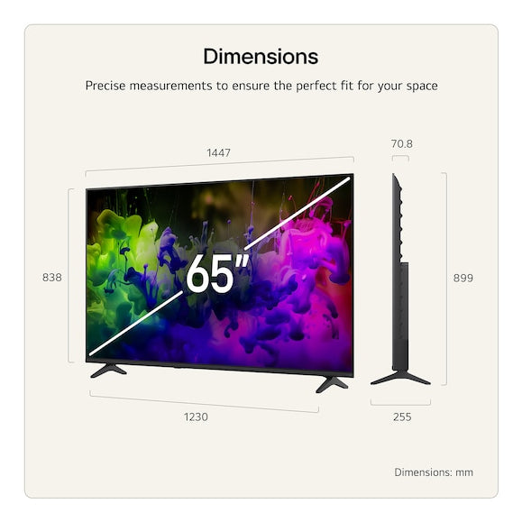 LG 65" QNED7E Mini LED 4K UHD AI Smart TV Black | 65QNED7EB3C