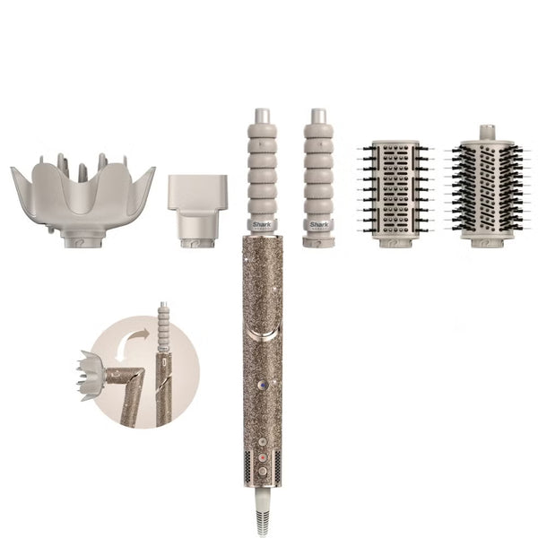 Shark FlexStyle Sparkle – Champagne Diamond Limited Edition 5-in-1 Air Styler & Hair Dryer Gift Set | HD446JSUK
