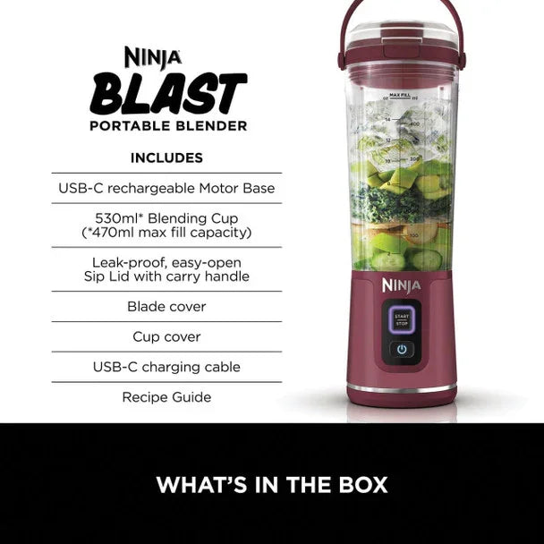 Ninja Blast Cordless Portable Blender – Cranberry | BC151UKCR