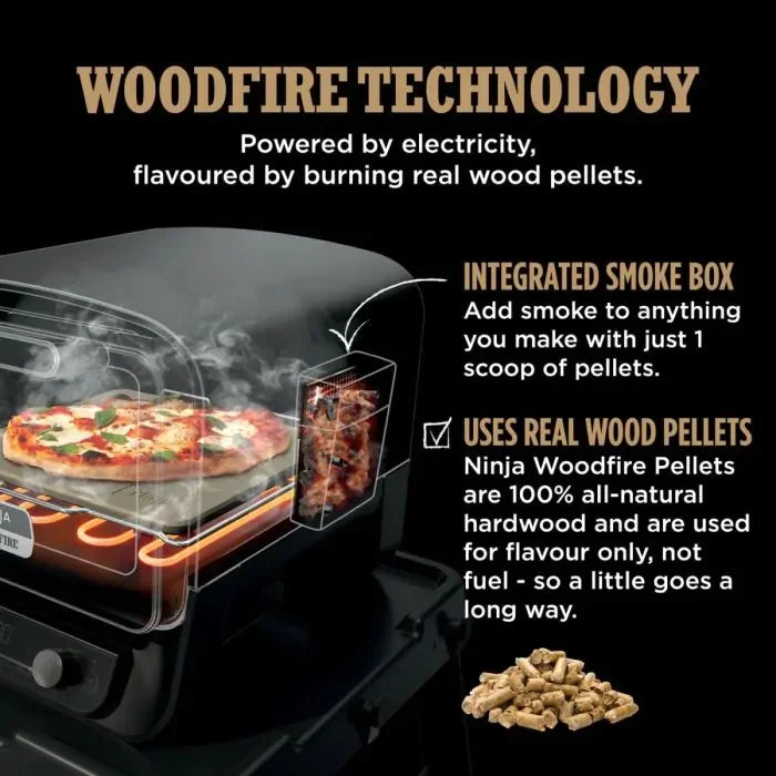 Ninja Woodfire Electric Outdoor Oven, Pizza Maker & BBQ Smoker | OO101UK