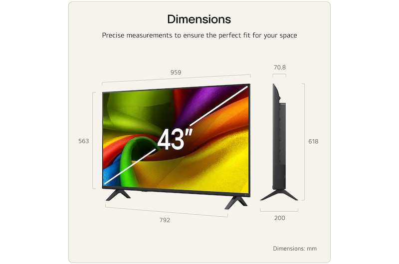 LG 43" NU85 Nano 4K UHD AI Smart TV Black | 43NU850B6LA