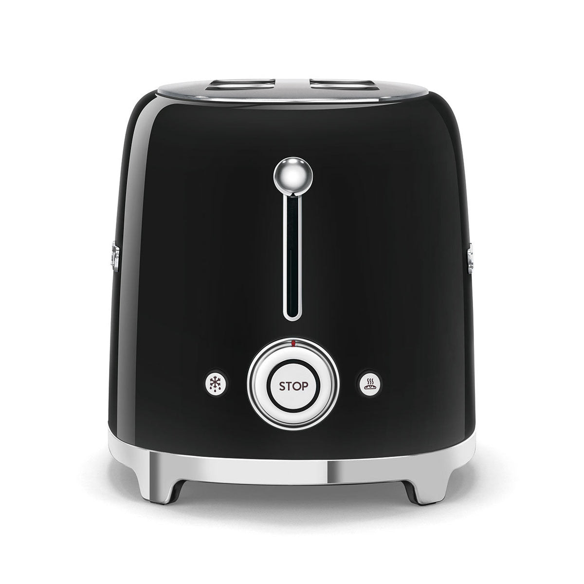 Smeg 50's Retro Style 2 Slice Toaster in black with chrome accents