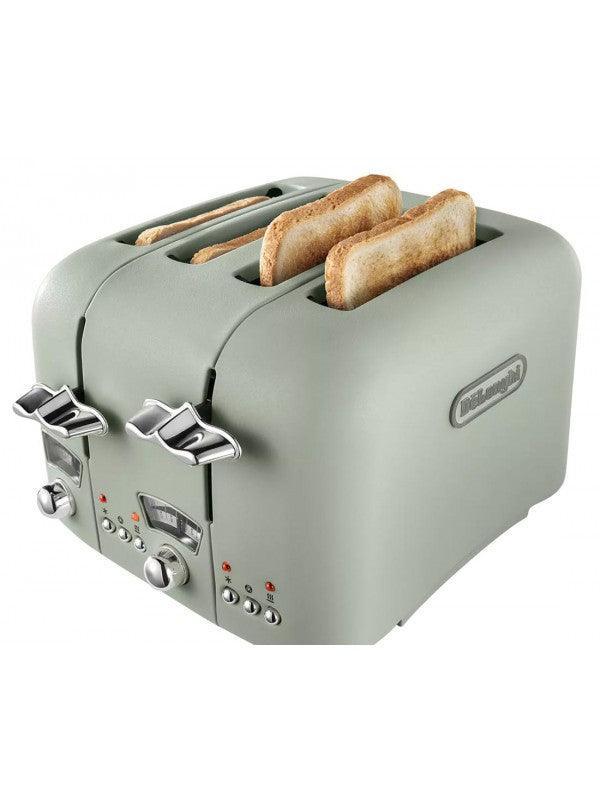DeLonghi Argento Toaster | Flora Green | CT04.GR Toaster Brand_DeLonghi, Colour_Green, Free Delivery Smalls, Kettles & Toasters, Power_1800W, Product Type_Toaster, Slices_4 Slice, Small Appliances, Summer 2023, Summer Sale DeLonghi Argento Toaster | Flora Green | CT04.GR - Default Title 54.99 CT04.GR Meath Meath Ireland aceeuronics.ie Ace Euronics